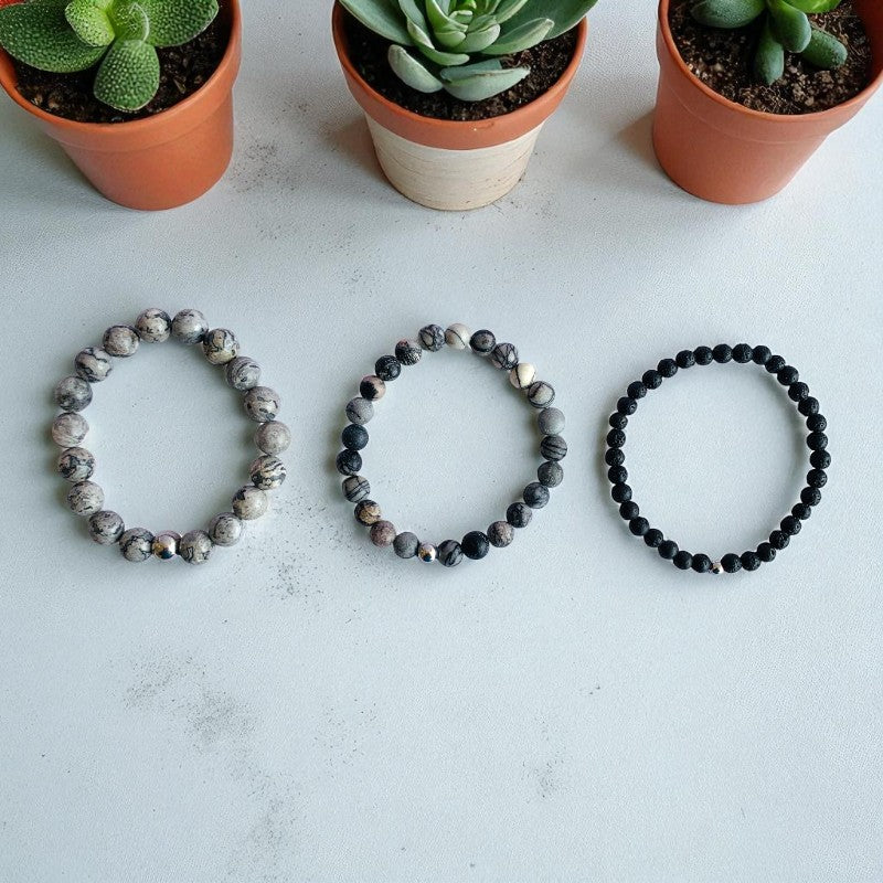 Earthy Three Layered Bracelet | Map Jasper - For Women | Includes: Bracelets (Set of 3)