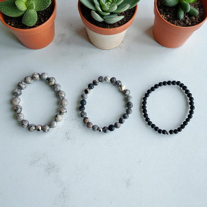 Earthy Three Layered Bracelet | Map Jasper - For Women | Includes: Bracelets (Set of 3)