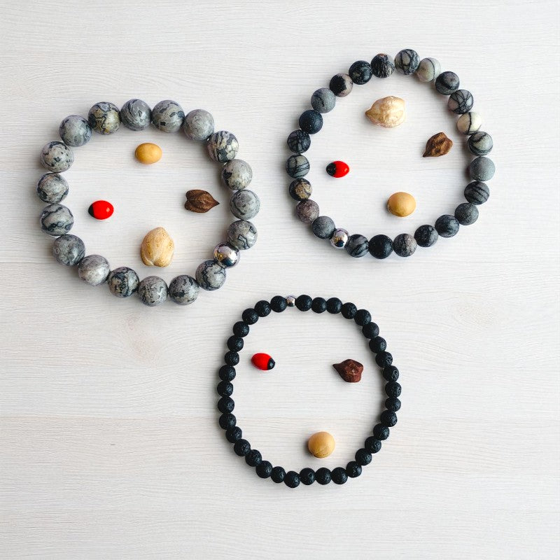 Earthy Three Layered Bracelet | Map Jasper - For Women | Includes: Bracelets (Set of 3)