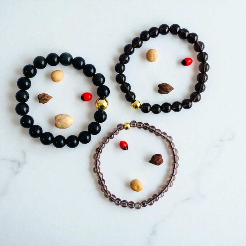 Mystic Three Layered Bracelet | Smokey Quartz - For Women | Includes: Bracelets (Set of 3)