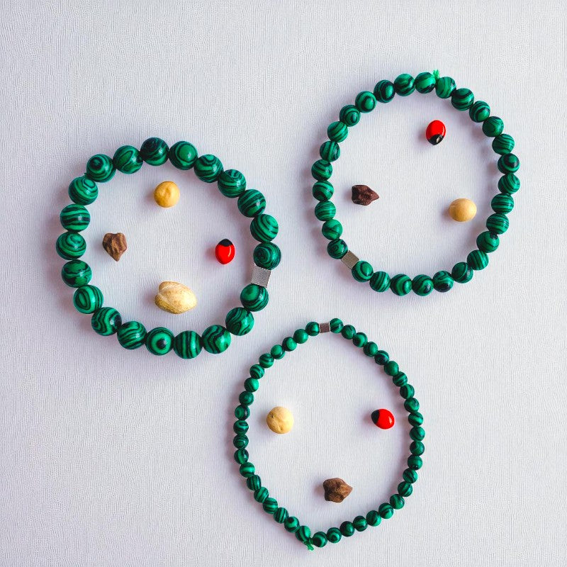 Grounding Layered Bracelets | Malachite - For Men | Includes: Bracelets (Set of 3)