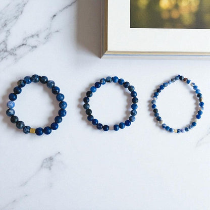 Calm Layered Bracelets | Sodalite - For Men | Includes: Bracelets (Set of 3)