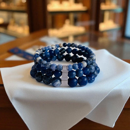 Calm Layered Bracelets | Sodalite - For Men | Includes: Bracelets (Set of 3)