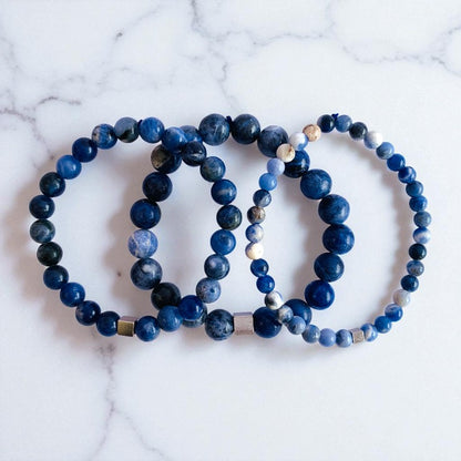 Calm Layered Bracelets | Sodalite - For Men | Includes: Bracelets (Set of 3)