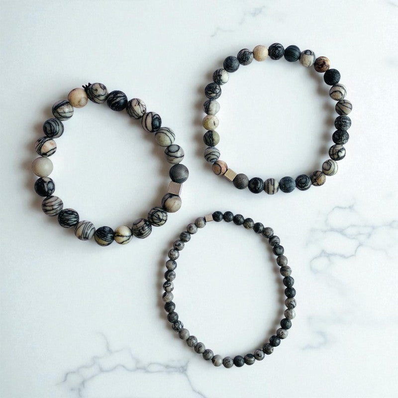 Creativity Layered Bracelets | Picasso Jasper - For Men | Includes: Bracelets (Set of 3)