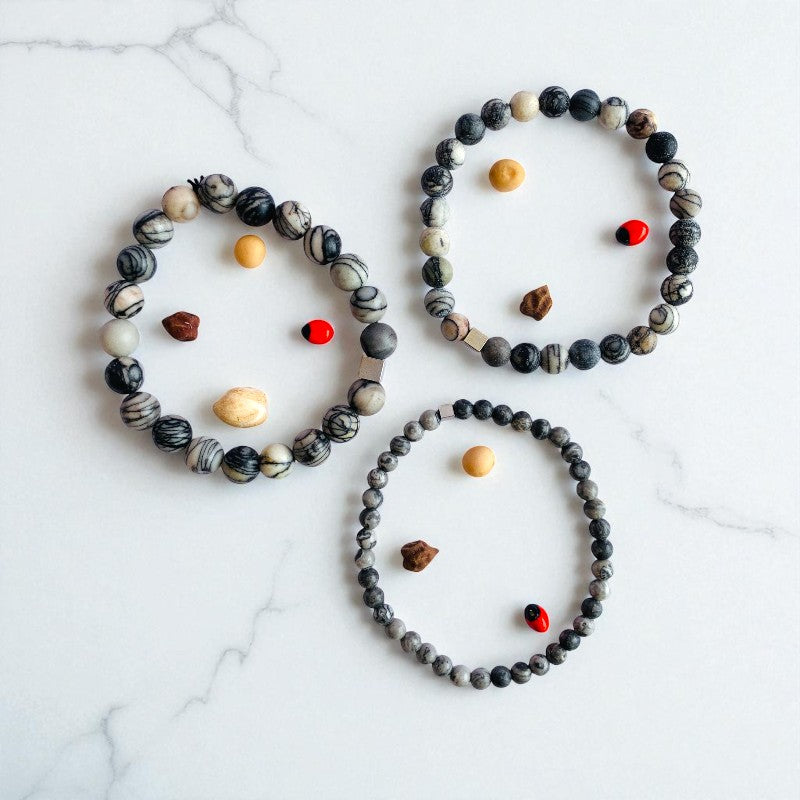 Creativity Layered Bracelets | Picasso Jasper - For Men | Includes: Bracelets (Set of 3)