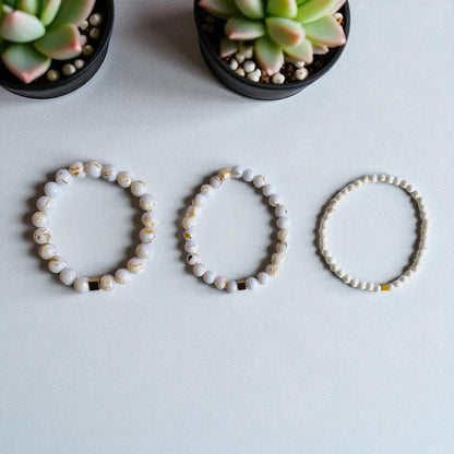Purity Layered Bracelets | Mother of Pearl (MOP) - For Men | Includes: Bracelets (Set of 3)