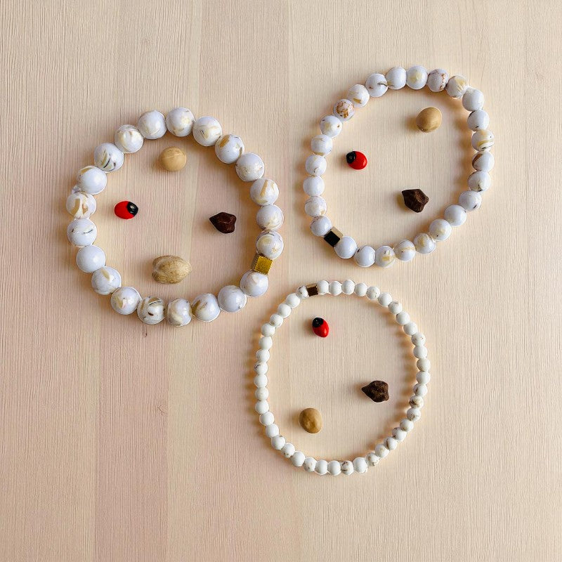 Purity Layered Bracelets | Mother of Pearl (MOP) - For Men | Includes: Bracelets (Set of 3)