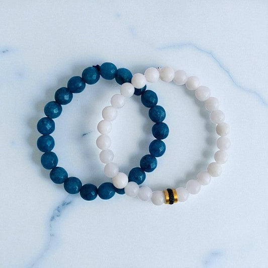 Tranquil Duo | Blue & White Quartz - For Women | Includes: Bracelets (Set of 2)