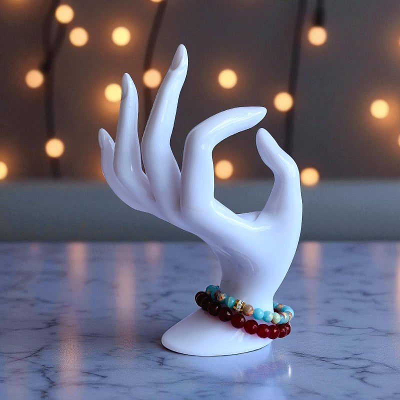 Balanced Duo | Aquamarine & Red Onyx - For Women | Includes: Bracelets (Set of 2)