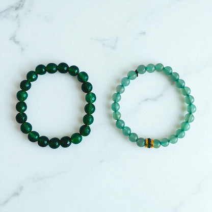 Harmonious Duo | Green Jade & Aventurine - For Women | Includes: Bracelets (Set of 2)