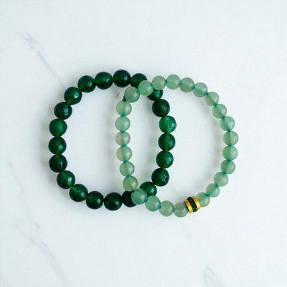 Harmonious Duo | Green Jade & Aventurine - For Women | Includes: Bracelets (Set of 2)