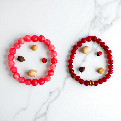 Grounded Duo | Red & Brown Quartz - For Women | Includes: Bracelets (Set of 2)