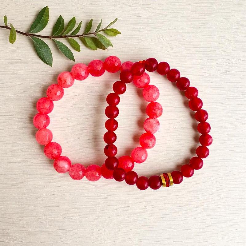 Grounded Duo | Red & Brown Quartz - For Women | Includes: Bracelets (Set of 2)