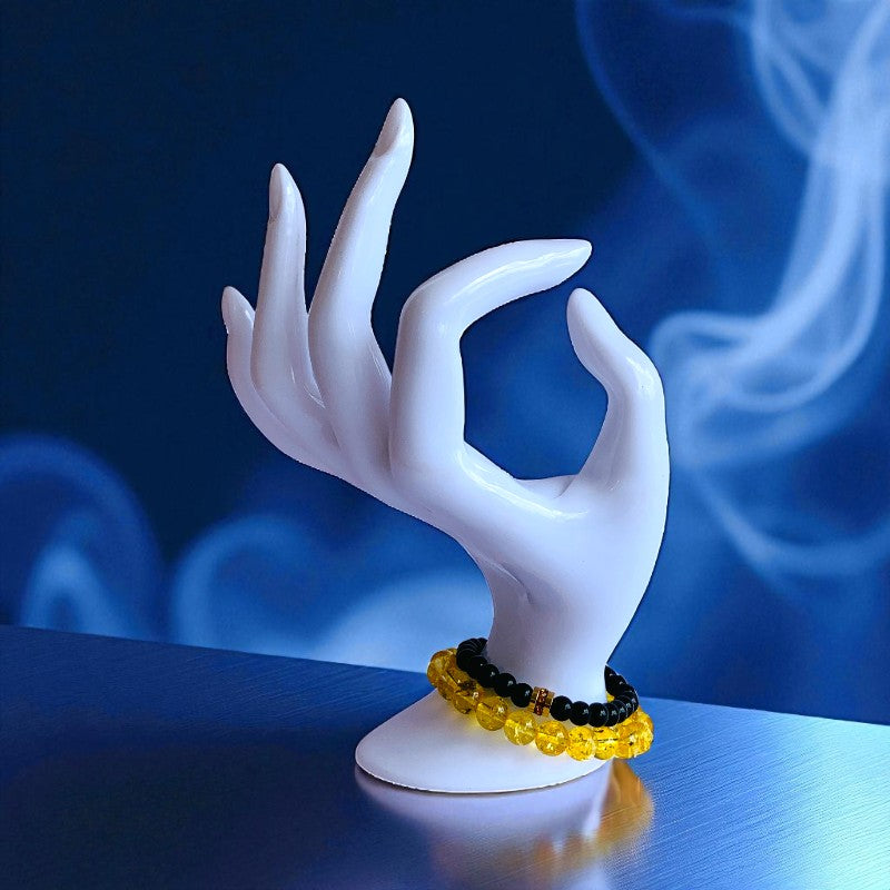 Radiant Duo | Citrine & Obsidian - For Women | Includes: Bracelets (Set of 2)