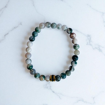 Earthy Duo | Tree Agate & Green Aventurine - For Women | Includes: Bracelets (Set of 2)