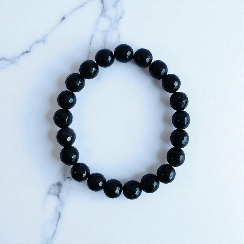 Elegant Duo | Pink Opal & Obsidian - For Women | Includes: Bracelets (Set of 2)