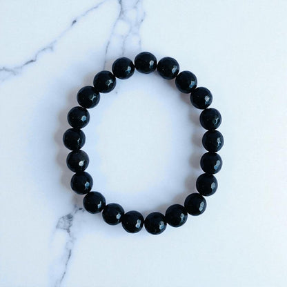 Elegant Duo | Pink Opal & Obsidian - For Women | Includes: Bracelets (Set of 2)