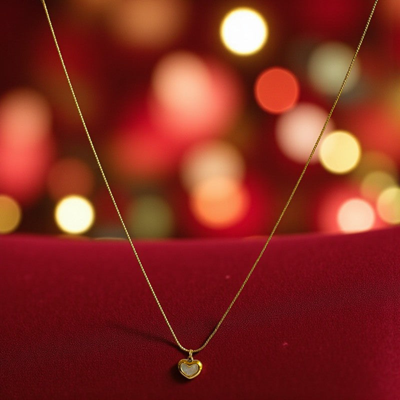 Sea Shell Heart Necklace | 18K PVD Gold Plated - For Women | Includes: Necklace
