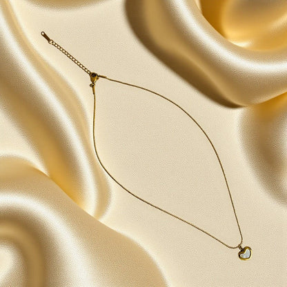 Sea Shell Heart Necklace | 18K PVD Gold Plated - For Women | Includes: Necklace