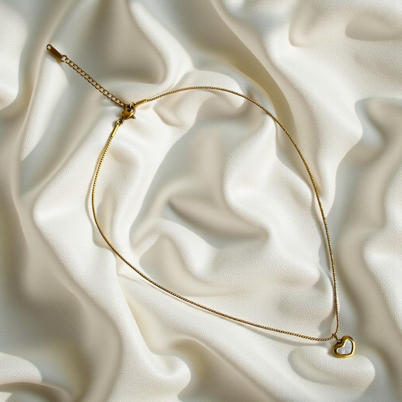 Sea Shell Heart Necklace | 18K PVD Gold Plated - For Women | Includes: Necklace