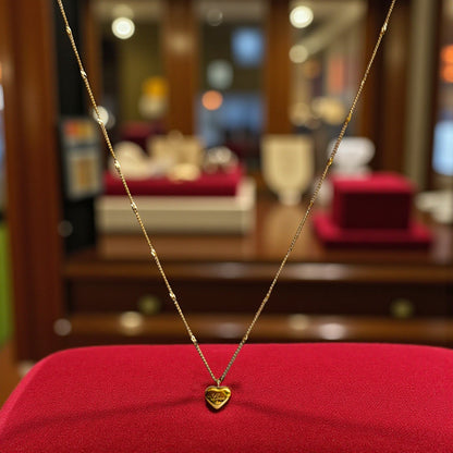 Love Heart Necklace | 18K PVD Gold Plated - For Women | Includes: Necklace