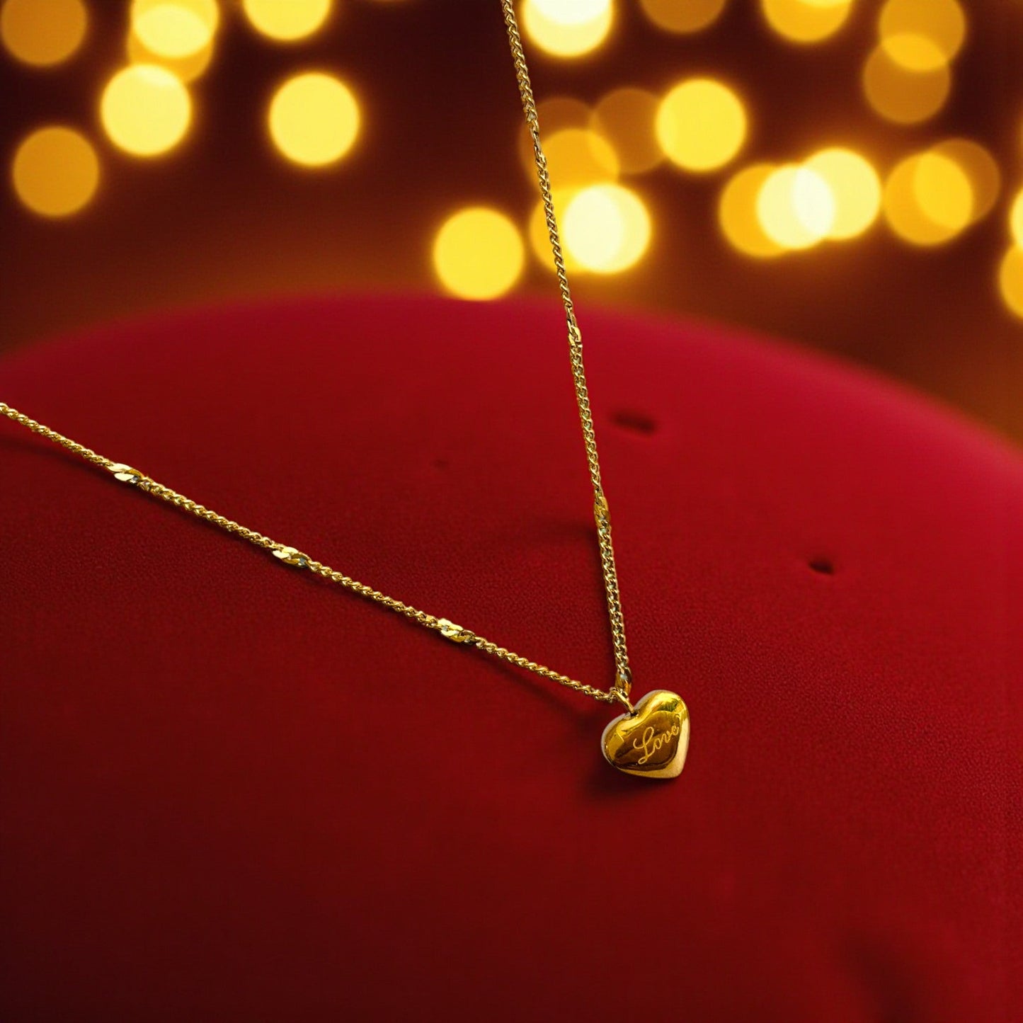 Love Heart Necklace | 18K PVD Gold Plated - For Women | Includes: Necklace