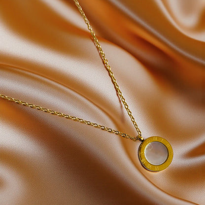 Double-Sided Roman Necklace | 18K PVD Gold Plated - For Women | Includes: Necklace