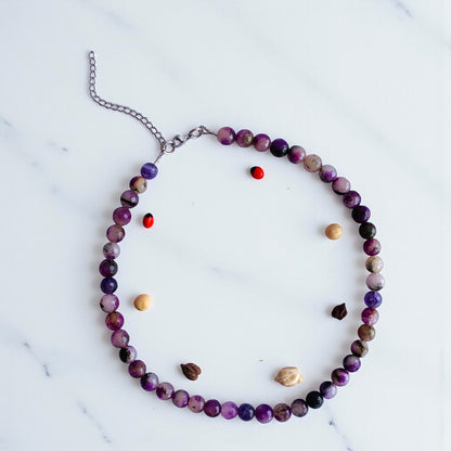 Joy Necklace | Purple Mix Jade - For Kids Girls | Includes: Necklace