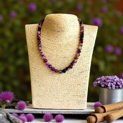 Joy Necklace | Purple Mix Jade - For Kids Girls | Includes: Necklace