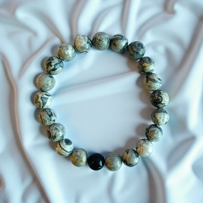 Strength Stacked Bracelets | Obsidian - For Unisex | Includes: Bracelets (Set of 2)