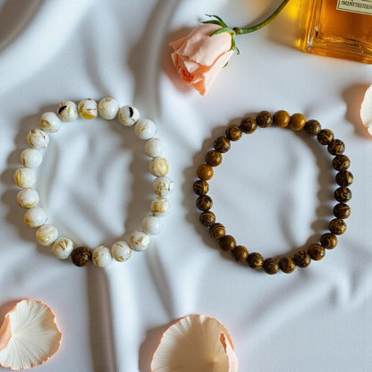 Purity Stacked Bracelets | Mother of Pearl - For Unisex | Includes: Bracelets (Set of 2)