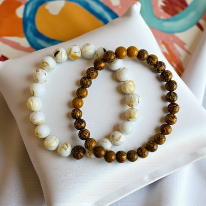 Purity Stacked Bracelets | Mother of Pearl - For Unisex | Includes: Bracelets (Set of 2)