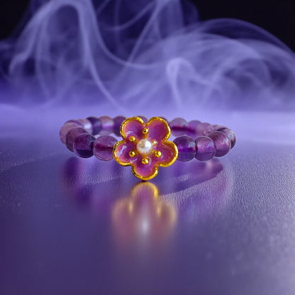 Flexi Modern Rings | Amethyst Gemstones - For Women | Includes: Rings (Set of 2)
