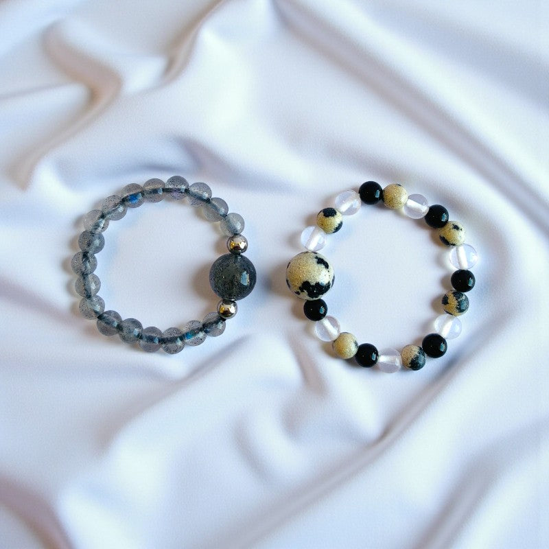 Flexi Modern Rings | Agate & Quartz - For Women | Includes: Rings (Set of 2)