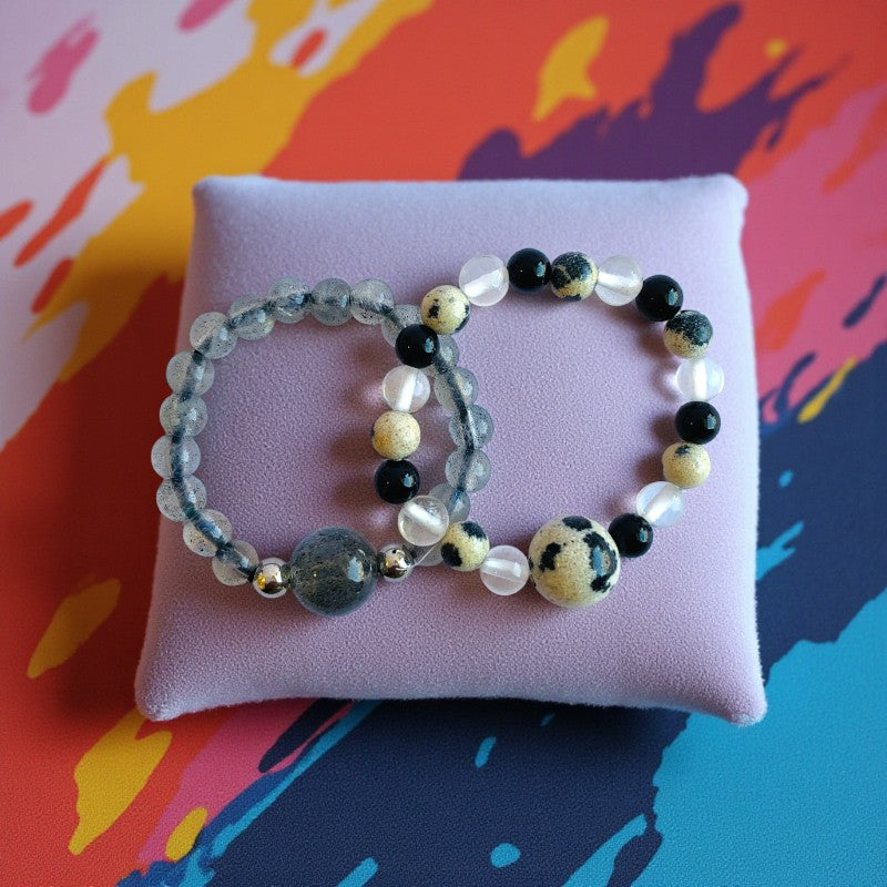 Flexi Modern Rings | Agate & Quartz - For Women | Includes: Rings (Set of 2)