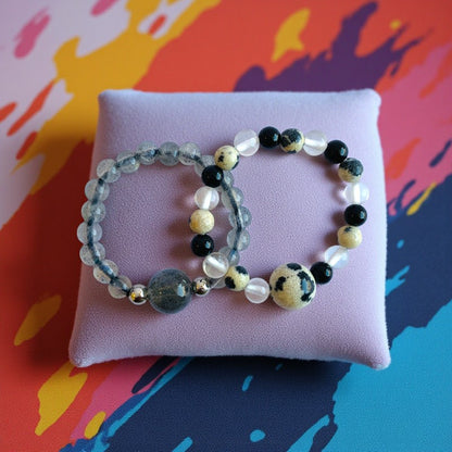 Flexi Modern Rings | Agate & Quartz - For Women | Includes: Rings (Set of 2)