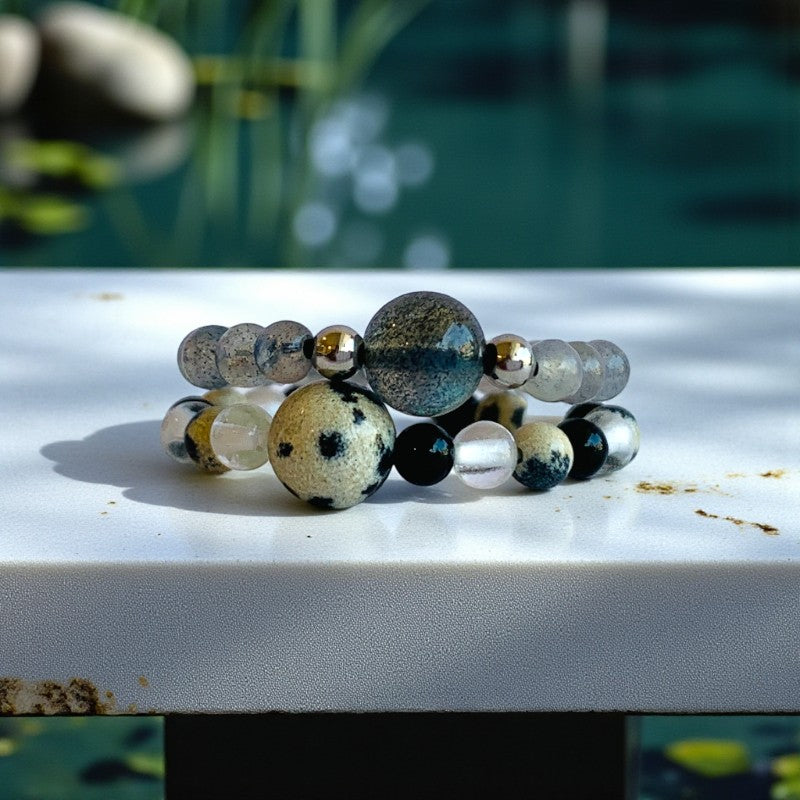 Flexi Modern Rings | Agate & Quartz - For Women | Includes: Rings (Set of 2)