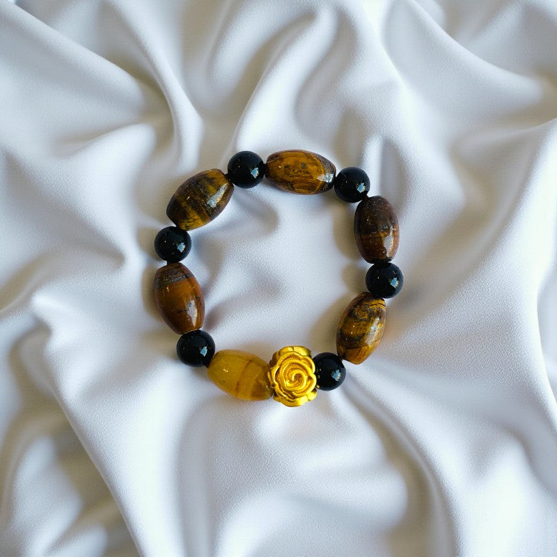 Flexi Modern Rings | Tiger & Obsidian Gemstones - For Women | Includes: Rings (Set of 2)