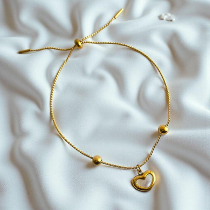 Shell Heart Dainty Bracelet | 18K PVD Gold Plated - For Women | Includes: Bracelet