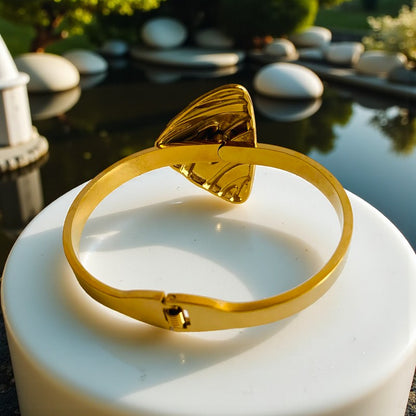 Pink Triangle Chunky Bracelet | 18K PVD Gold Plated - For Women | Includes: Bracelet