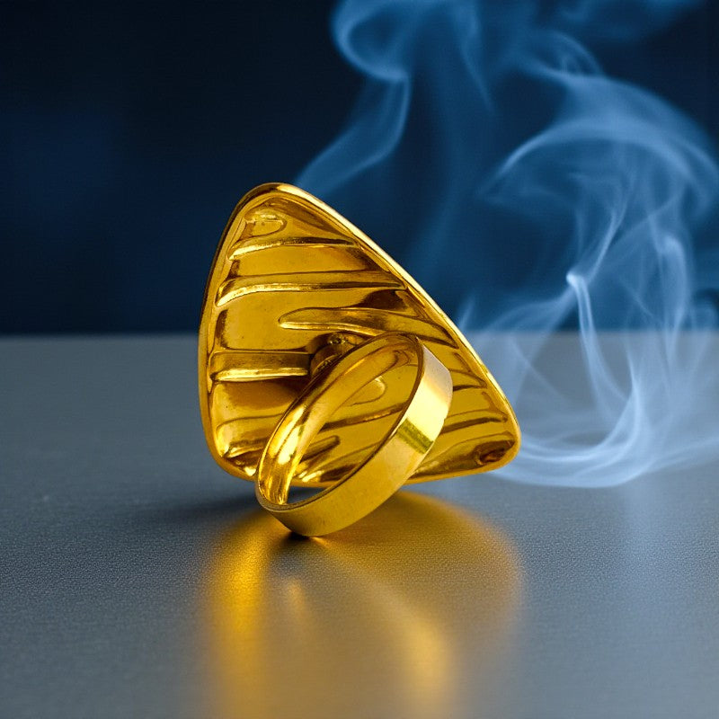 Pink Triangle Chunky Ring| 18K PVD Gold Plated - For Women | Includes: Ring
