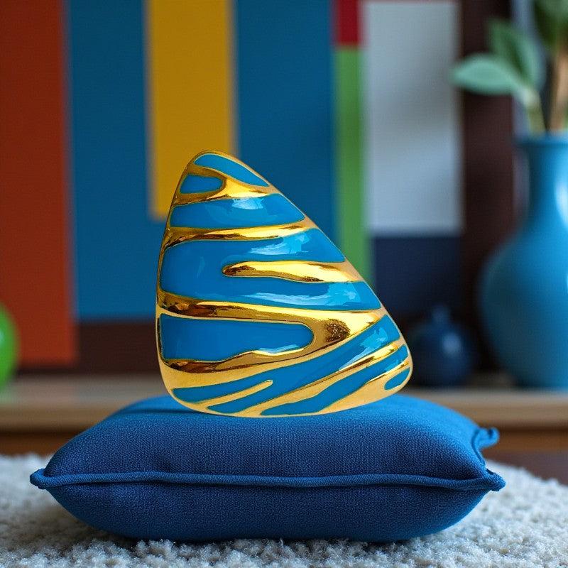 Blue Triangle Chunky Ring| 18K PVD Gold Plated - For Women | Includes: Ring