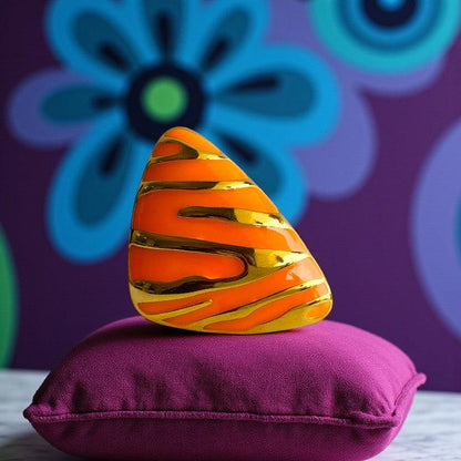 Orange Triangle Chunky Ring| 18K PVD Gold Plated - For Women | Includes: Ring