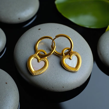 Black White Double-Sided Earring | 18K PVD Gold Plated - For Women | Includes: Earring