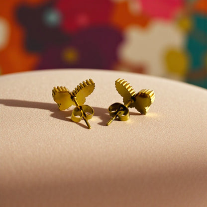Red Butterfly Dainty Earring | 18K PVD Gold Plated - For Women | Includes: Earring