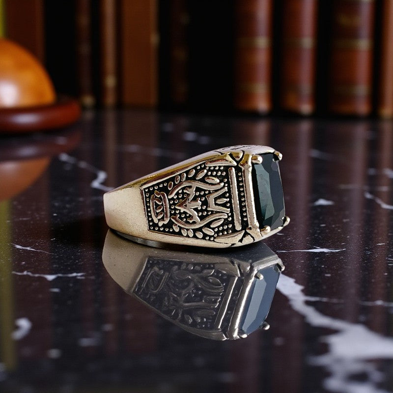 Mystic Strength Ring | Black Zircon - For Men | Includes: Ring