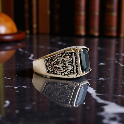 Mystic Strength Ring | Black Zircon - For Men | Includes: Ring