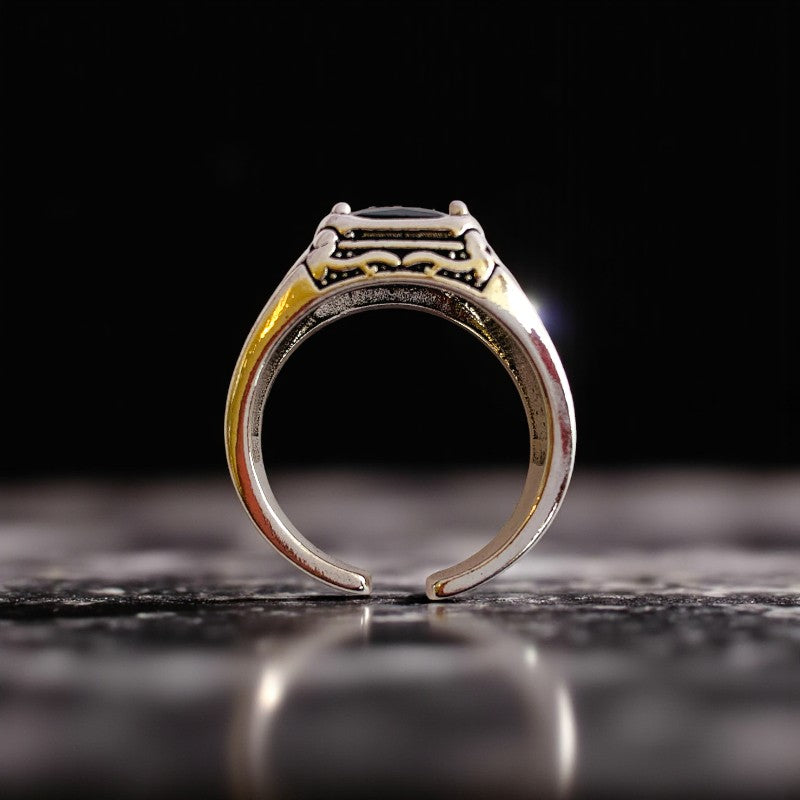 Mystic Strength Ring | Black Zircon - For Men | Includes: Ring