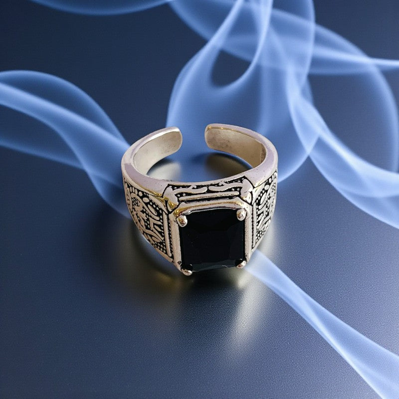 Mystic Strength Ring | Black Zircon - For Men | Includes: Ring